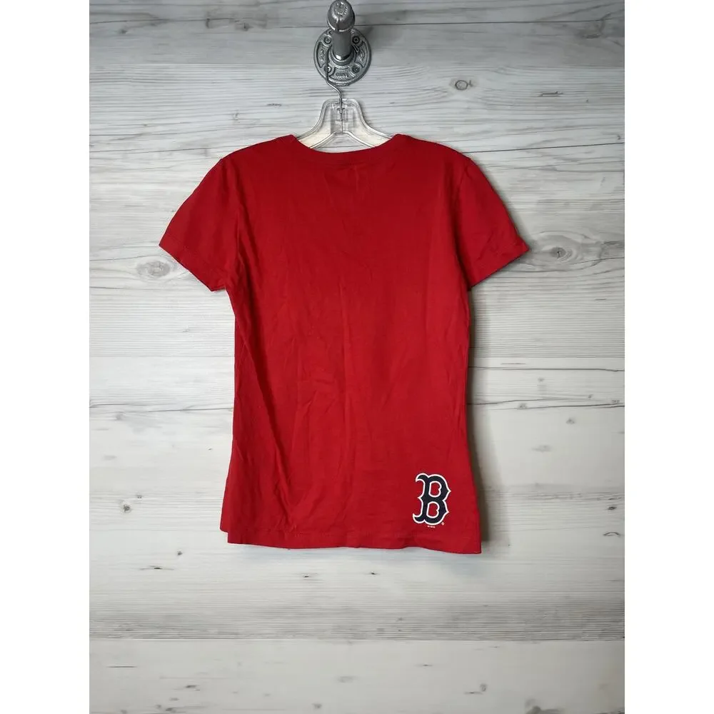 Boston Red Sox Shirt‎ Womens M Red MLB Baseball Green Monster Nike Cotton Tee